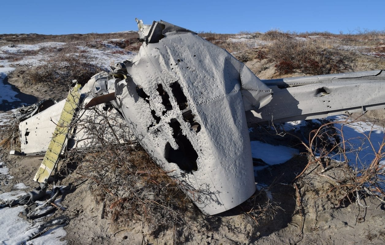 Parts from a plane near Kangerlussuaq