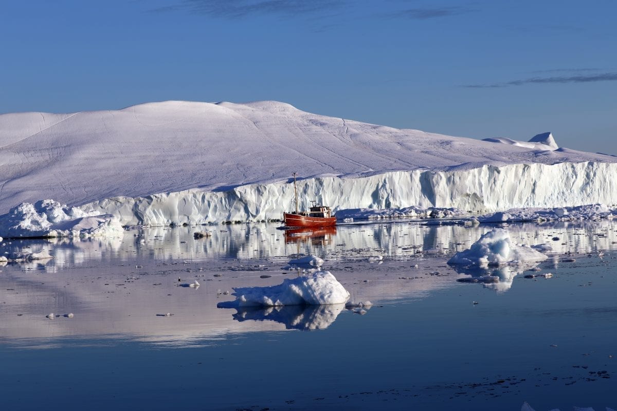 Sailing on the ilulissat Icefjord in Greenland