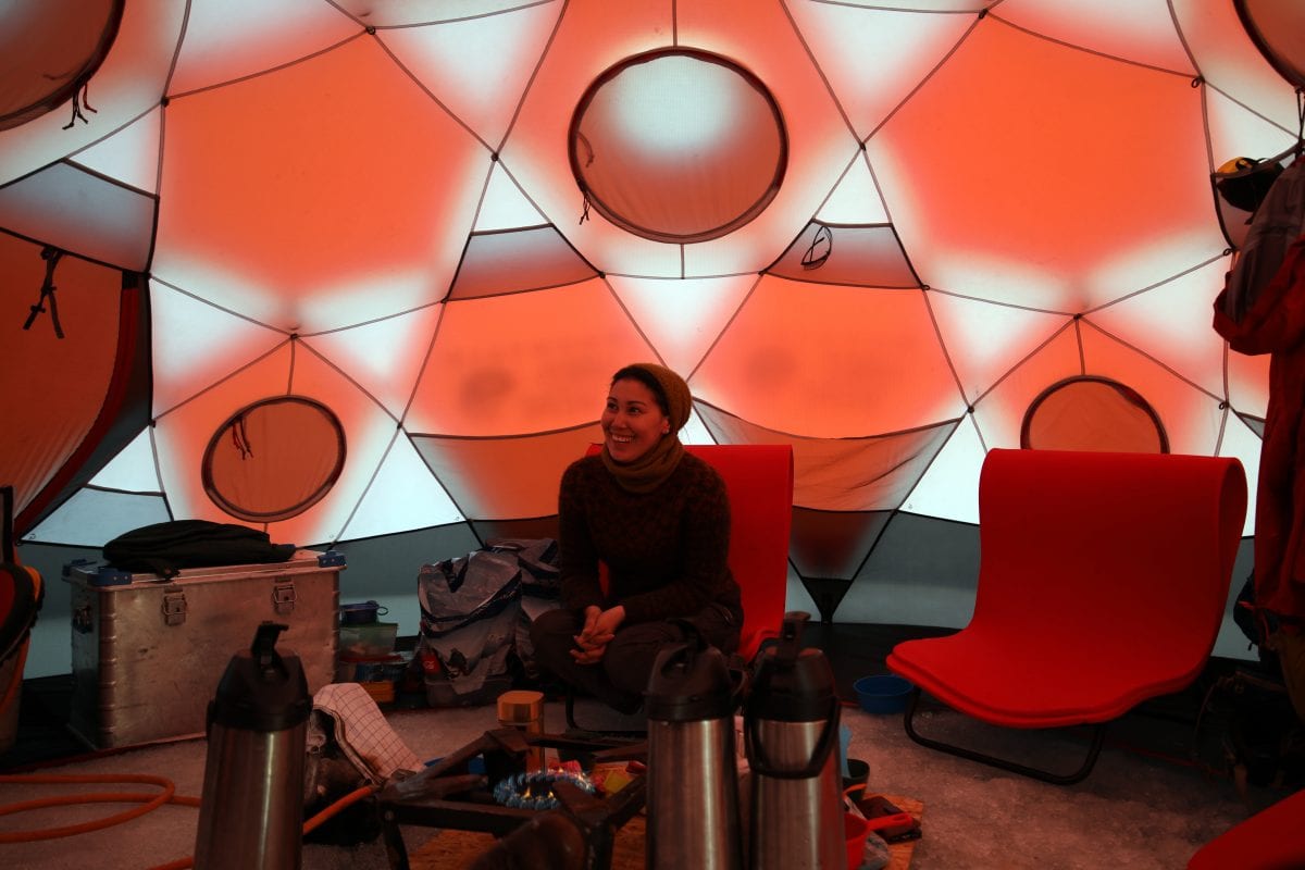 Inside a tent from camp ice cap near Kangerlussuaq in Greenland - Photo by Greenland Travel